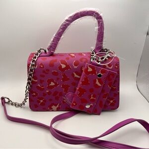 Stylish Pink Betsy Johnson Leopard Print Handbag